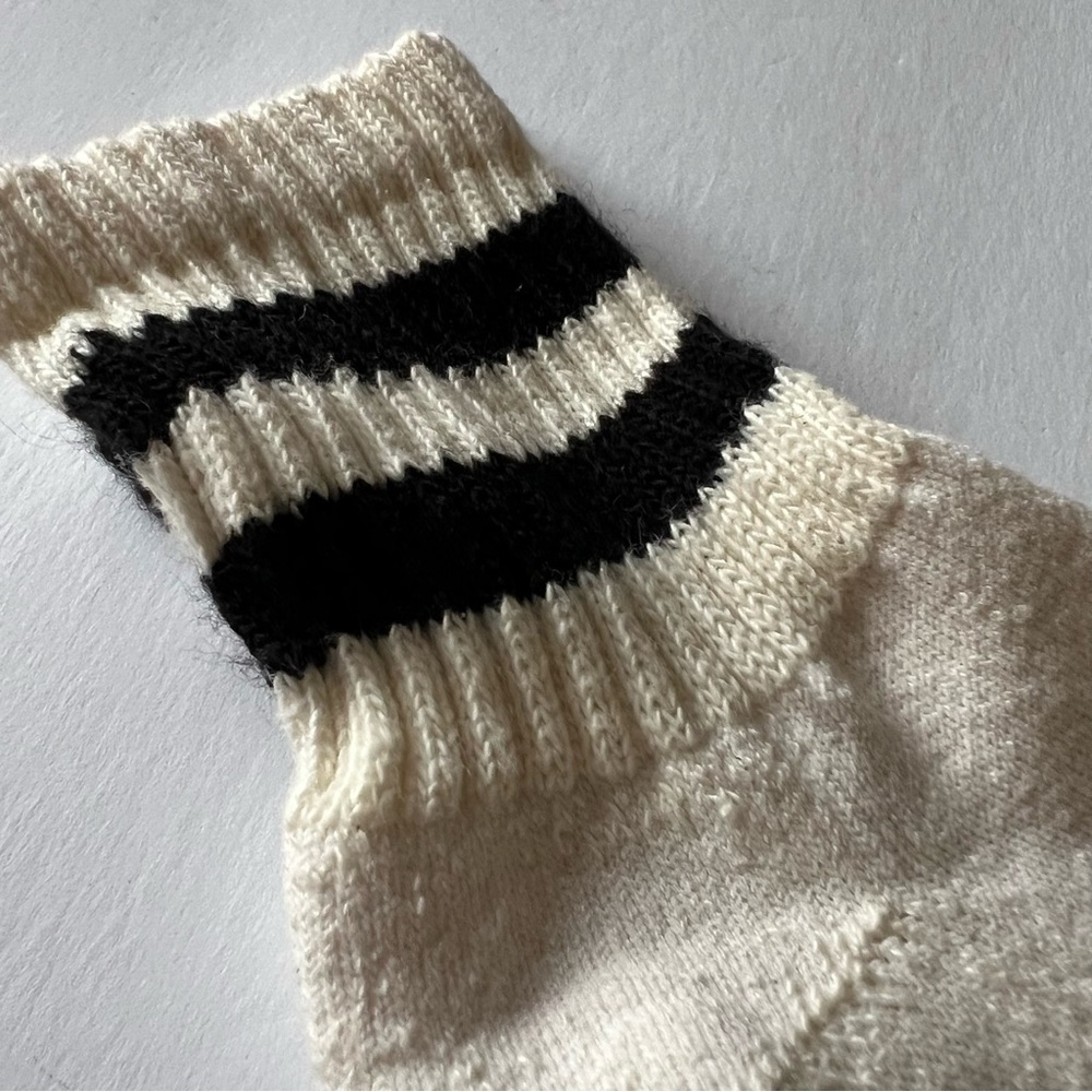 AMERICAN TRENCH MONO STRIPE QUARTER CREW SOCKS BLACK STRIPES OS NWT - Picture 4 of 10
